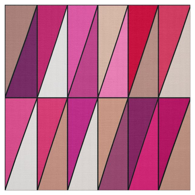 Tissu Triangles géométriques modernes, violet, rose et b (Échantillon)