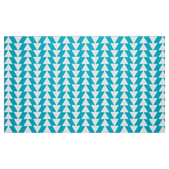 Tissu Triangles inky - Blanc sur Aqua Blue (Fat Quarter)