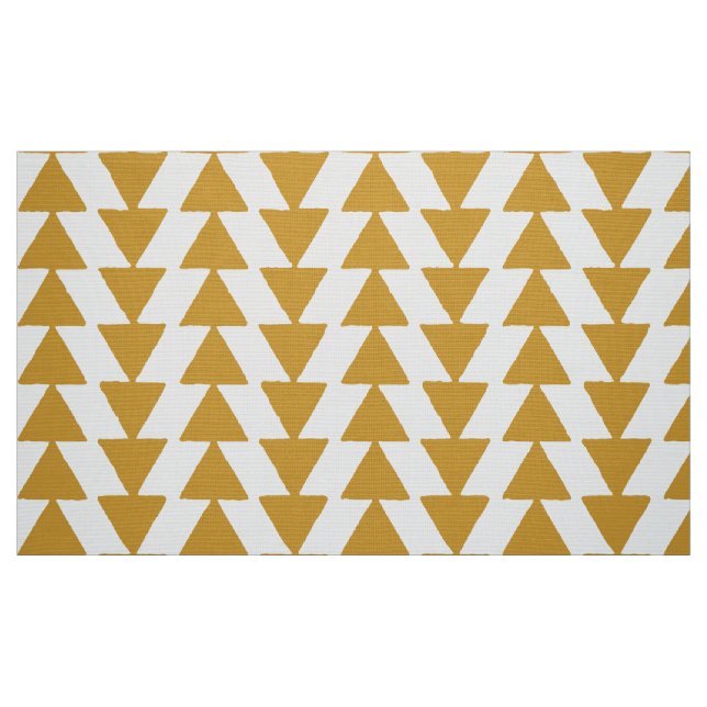 Tissu Triangles inky - Or Brown sur blanc (Fat Quarter)
