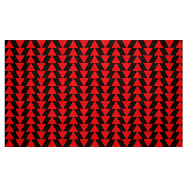 Tissu Triangles inky - rouge sur noir (Fat Quarter)