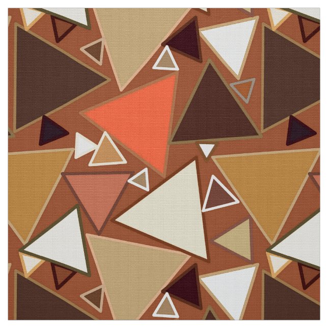 Tissu Triangles modernes, Tan, brun et beige de la (Échantillon)