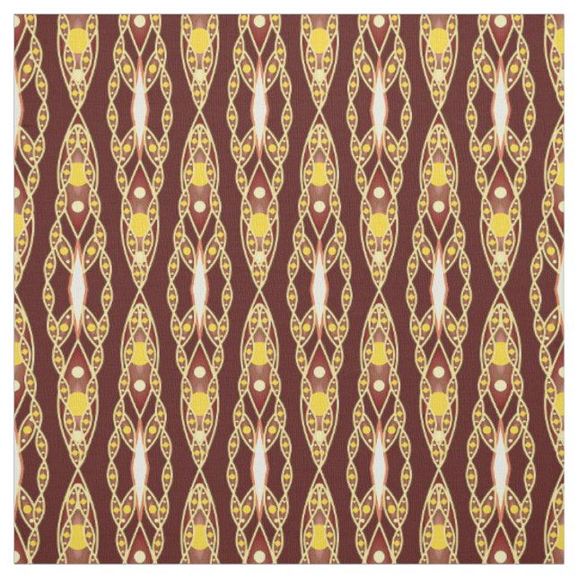 Tissu Tribal Batik - Chocolat Brown et beige (Échantillon)