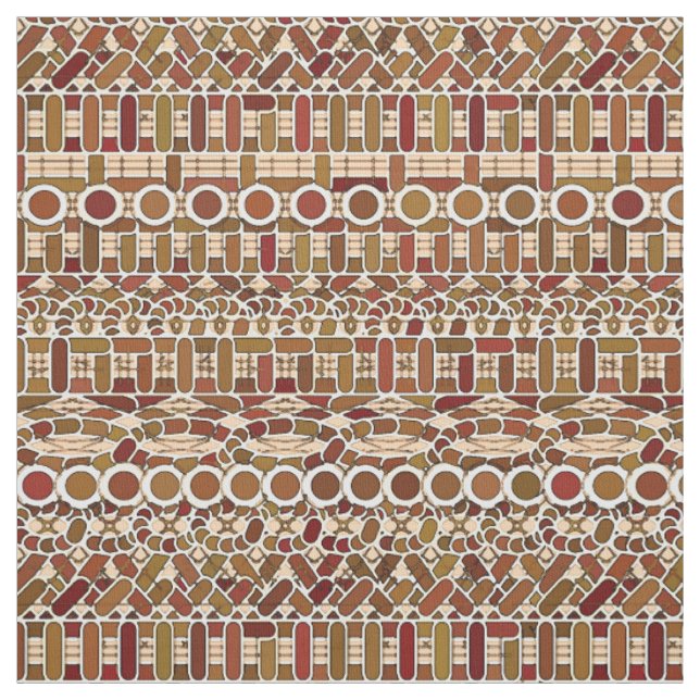 Tissu Tribal Batik - neutralité de tonalité terrestre (Échantillon)