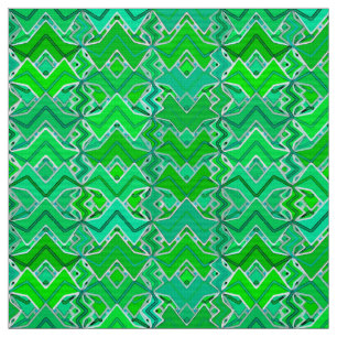 Tissu Tribal Batik Print, Jade Green et Lime Green