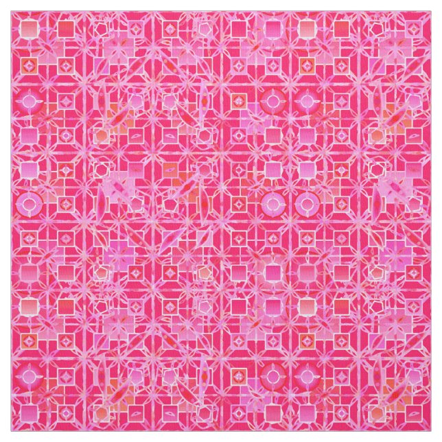 Tissu Tribal Batik - teintes rose fuchsia (Échantillon)