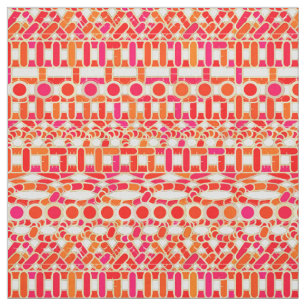 Tissu Tribal Batik - tons orange et rose