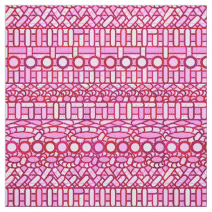 Tissu Tribal Batik - tons rose et bordeaux