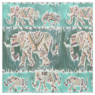 Tissu Tribal de Boho d'Aqua d'INTELLIGENTSIA d'ÉLÉPHAN
