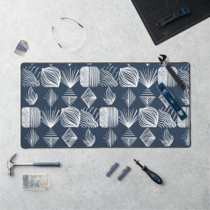 Tissu Tribal des Caraïbes audacieux : bleu marine