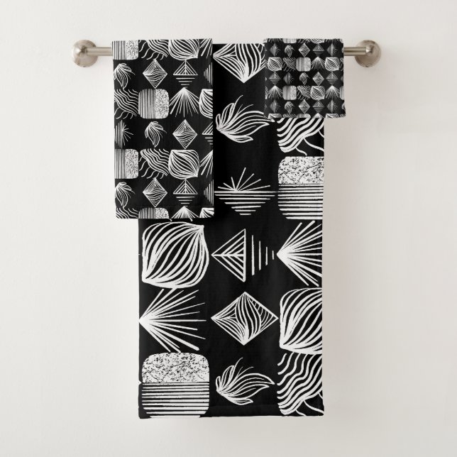 Tissu Tribal des Caraïbes en gras - noir et blanc, (En situation)