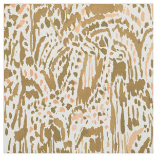 Tissu Tribal d'or de pêche de SAFARI de GIRAFE