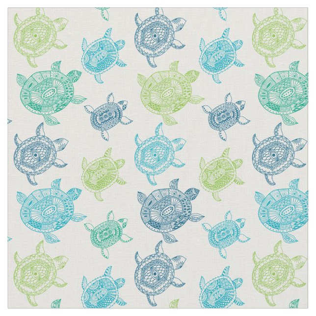 Tissu tribal frais d'impression de tortue de mer (Fermer)
