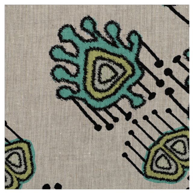 Tissu Tribal Tribal Jaune Moderne (Échantillon)