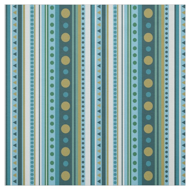 Tissu Tribal Turquoise Blue Stripes (Échantillon)