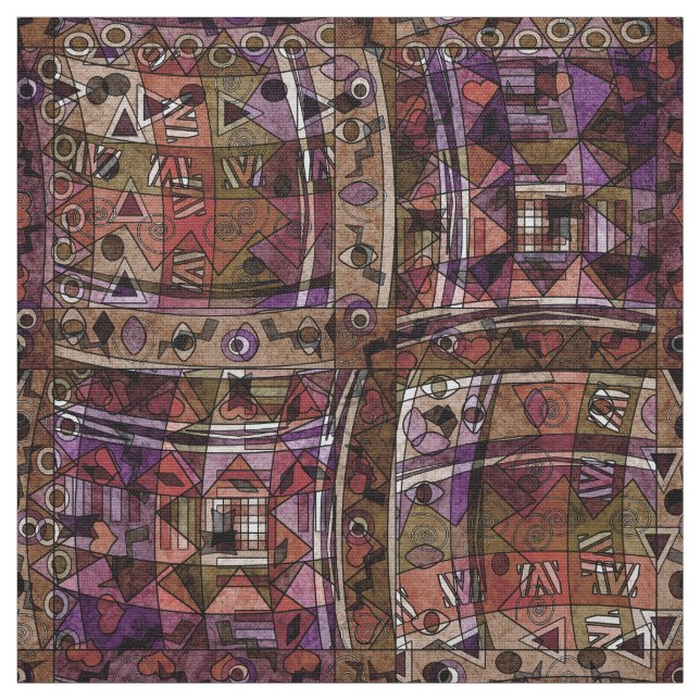 Tissu Tribus abstraites africaines à la mode (Échantillon)