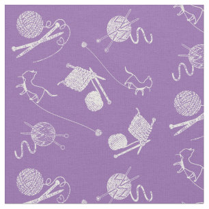 Tissu Tricot Chats Motif Blanc Design Couleur Sélection