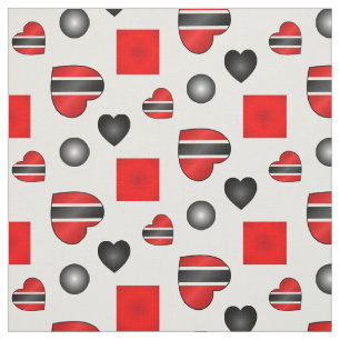 Tissu Trinité-et-Tobago - Drapeau de coeur blanc
