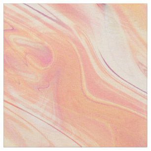 Tissu trippy marble swirl print peach pinach
