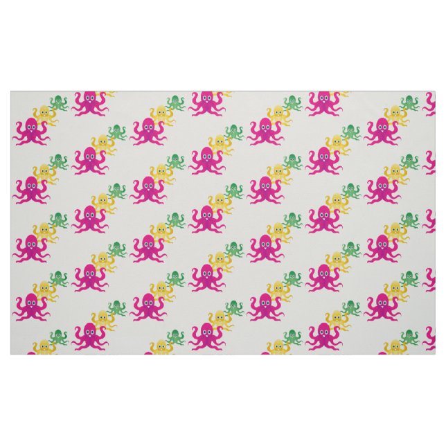 Tissu Trois pieuvres drôles (Fat Quarter)