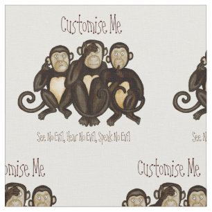 Tissu Trois singes sages