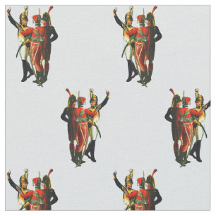 Tissu trois soldats français vers 1800