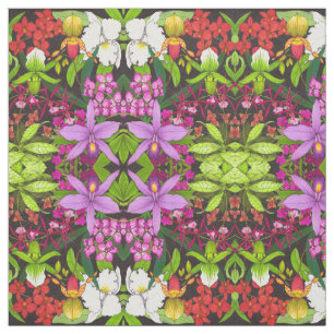 Tissu tropical de jardin d'agrément d'orchidée