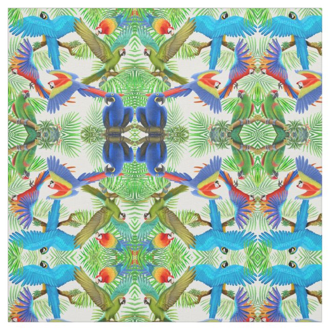 Tissu tropical de jungle de perroquet d'ara (Échantillon)