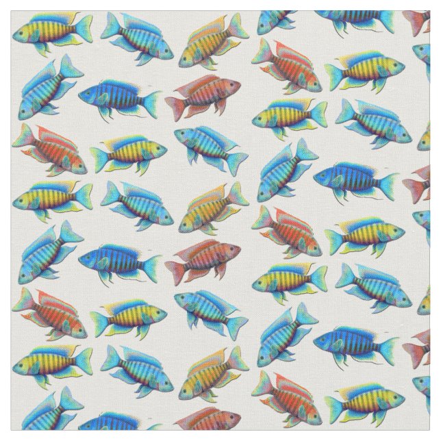 Tissu tropical de poissons de Cichlid africain de (Fermer)