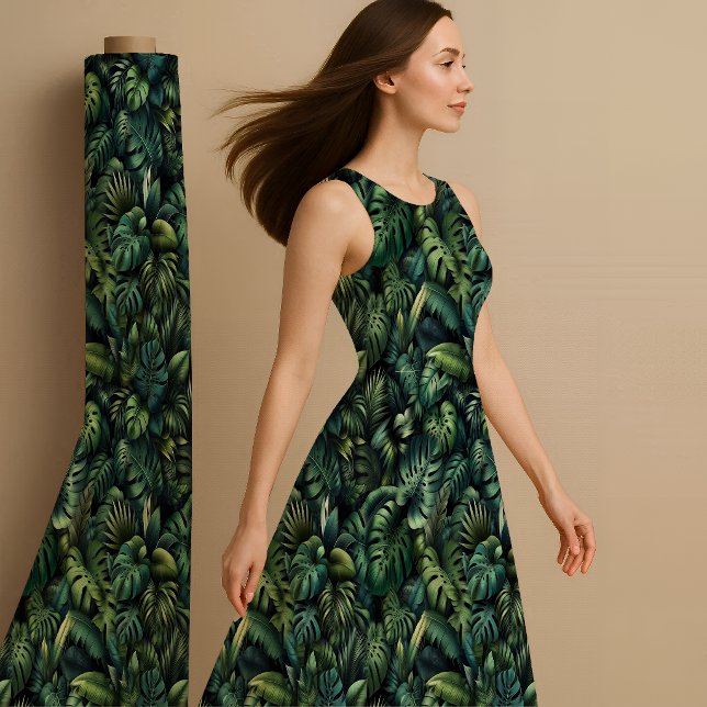 Tissu Tropical Monstera Imprimé Botanique Jungle Vert (Fabric)