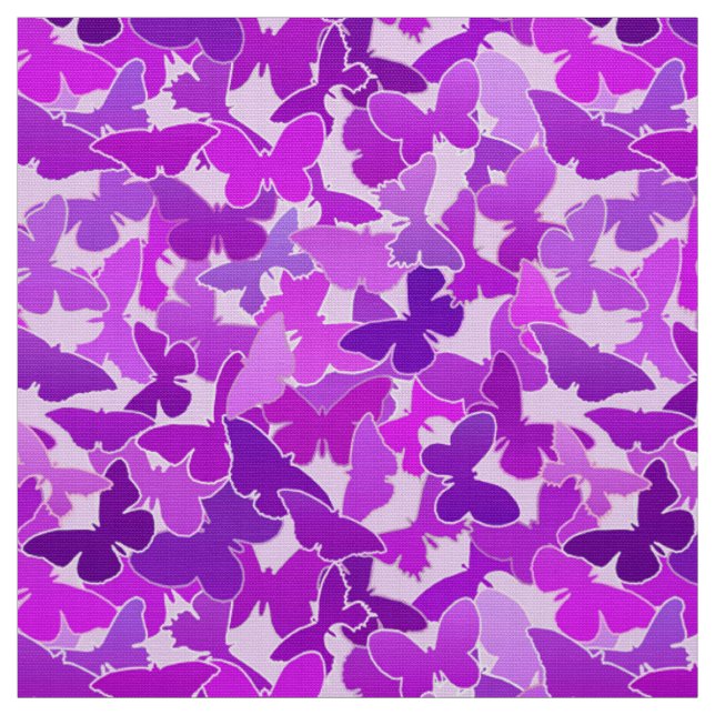 Tissu Troupe de papillons, Améthyste, Violet et Orchidée (Échantillon)