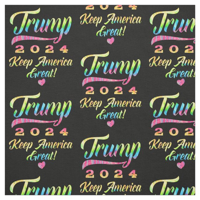 Tissu Trump 2024 Rainbow Tie Dye Keep America Great (Échantillon)