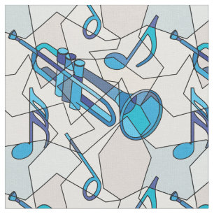 Tissu Trumpet Music Notes Fragments