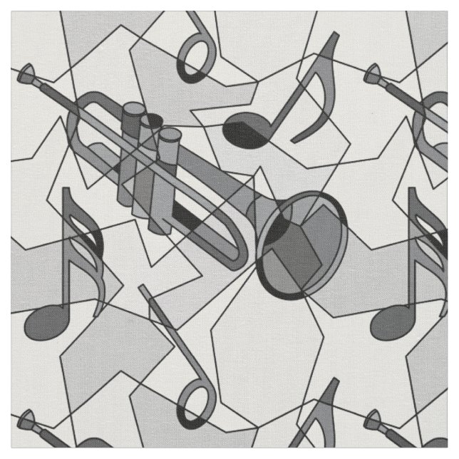 Tissu Trumpet Music Notes Fragments (Fermer)