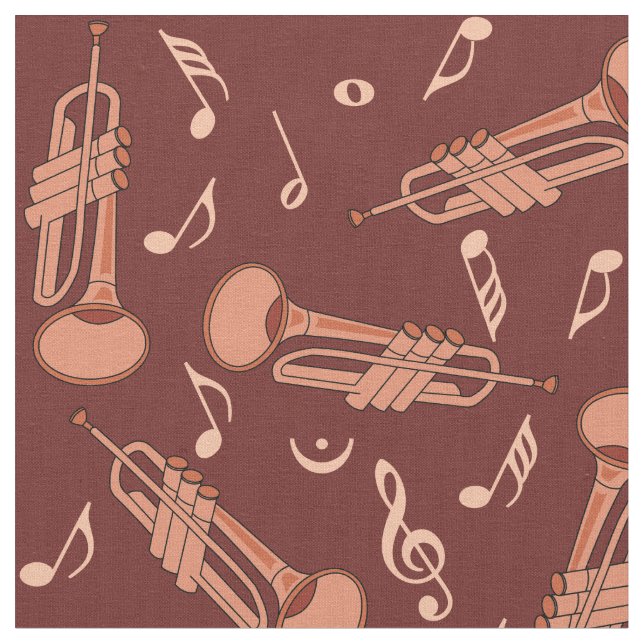 Tissu Trumpet Music Notes Motif (Fermer)