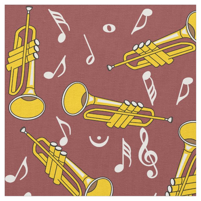 Tissu Trumpet Music Notes Motif (Fermer)