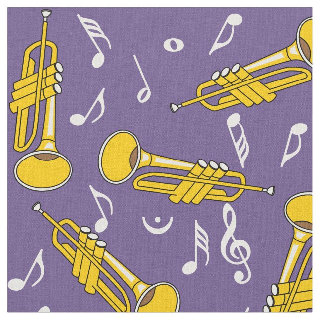Tissu Trumpet Music Notes Motif (Fermer)