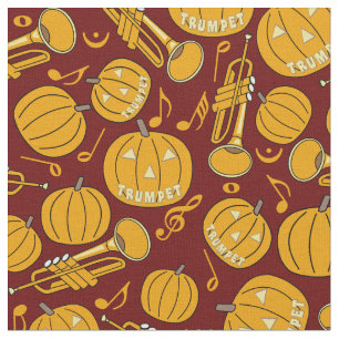 Tissu Trumpets Music Note Citrouille