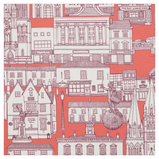 Tissu Truro toile bordeaux (Échantillon)