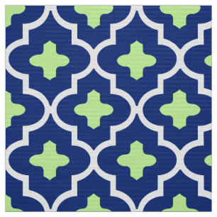 Tissu Tuile, bleu de cobalt et chaux marocains