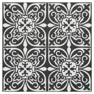 Tissu Tuile marocaine - blanc avec l'arrière - plan noi