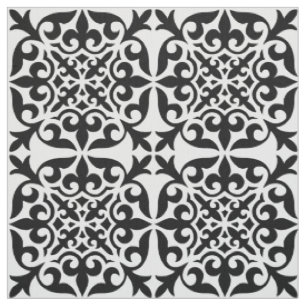 Tissu Tuile marocaine - blanc avec l'arrière - plan noi
