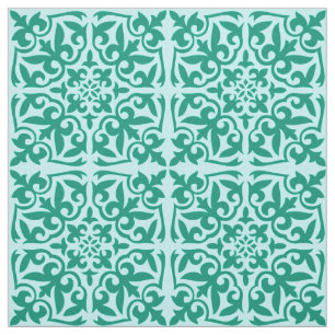 Tissu Tuile marocaine - turquoise et aqua