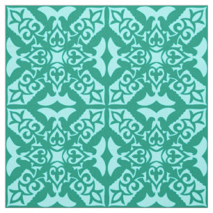 Tissu Tuile marocaine - turquoise et aqua