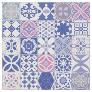 Tissu Tuile marocaine - violet et rose