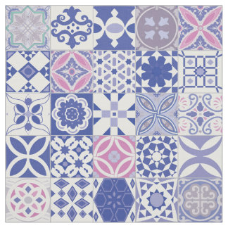 Tissu Tuile marocaine - violet et rose