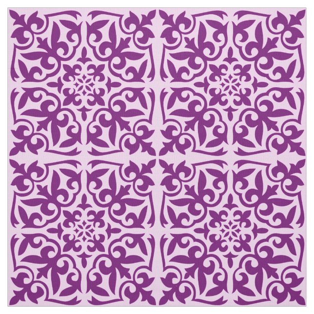 Tissu Tuiles marocaines - violet et orchidée (Échantillon)
