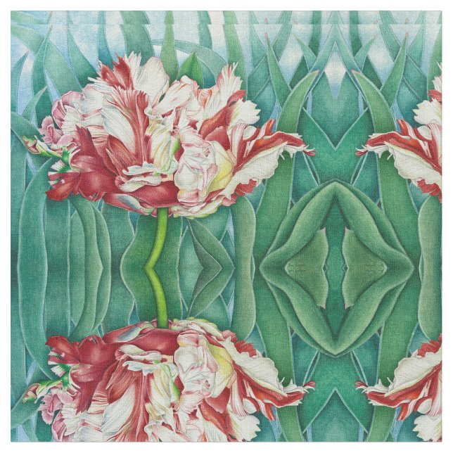 Tissu Tulipe de perroquet (Fermer)