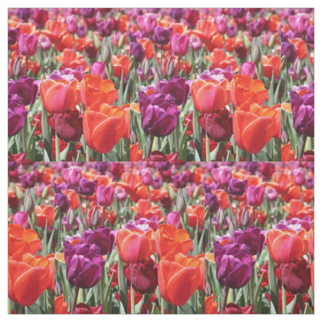 Tissu Tulipes chaudes tombées (Échantillon)