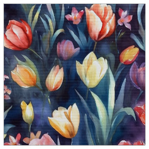 Tissu Tulipes d'aquarelle (Abstraites)