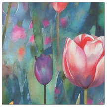Tulipes d'aquarelle (foncé)